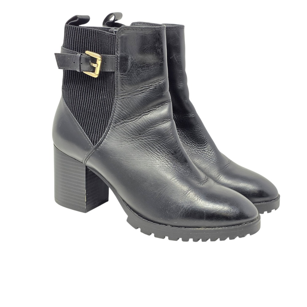 Blondo Womens Tamera Waterproof Leather Block Heel Ankle Boots Black 7.5M-$170‎